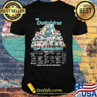 The miami dolphins 55th anniversary 1966 2021 thank you for the memories signatures shirt