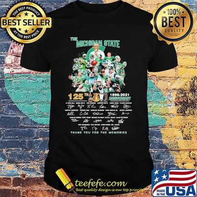 The michigan state spartans 125th anniversary 1896 2021 thank you for the memories signatures shirt