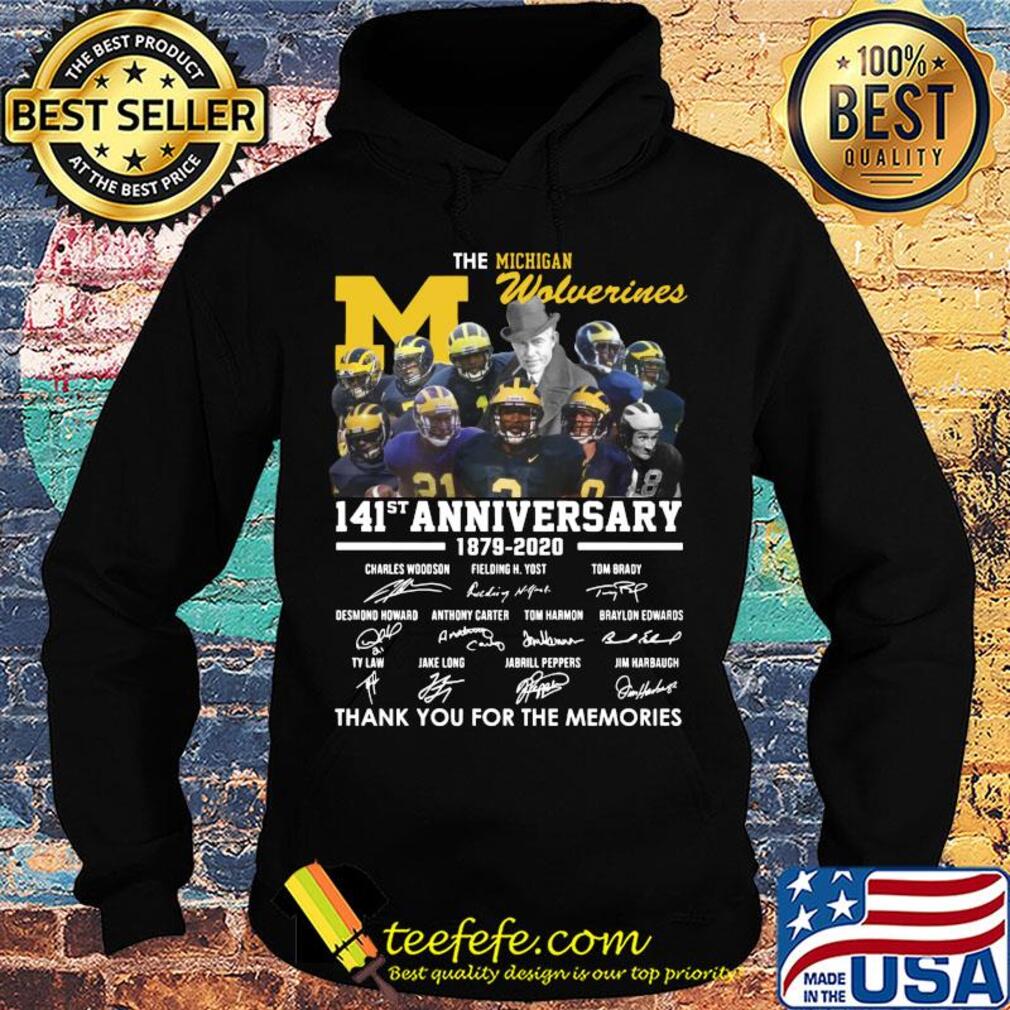 The michigan wolverines team 141th anniversary 1879 2020 thank you for the memories signatures s Hoodie The michigan wolverines team 141th anniversary 1879 2020 thank you for the memories signatures s Hoodie