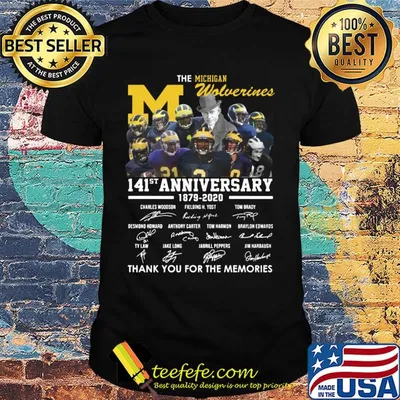 The michigan wolverines team 141th anniversary 1879 2020 thank you for the memories signatures shirt