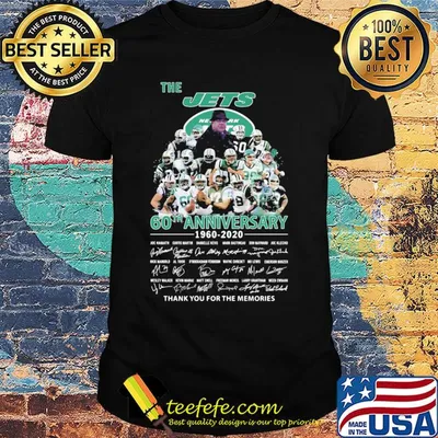 The new york jets 60th anniversary 1960 2020 thank you for the memories signatures shirt