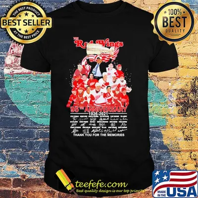 The red wings 95th anniversary 1926 2021 thank you for the memories signatures shirt
