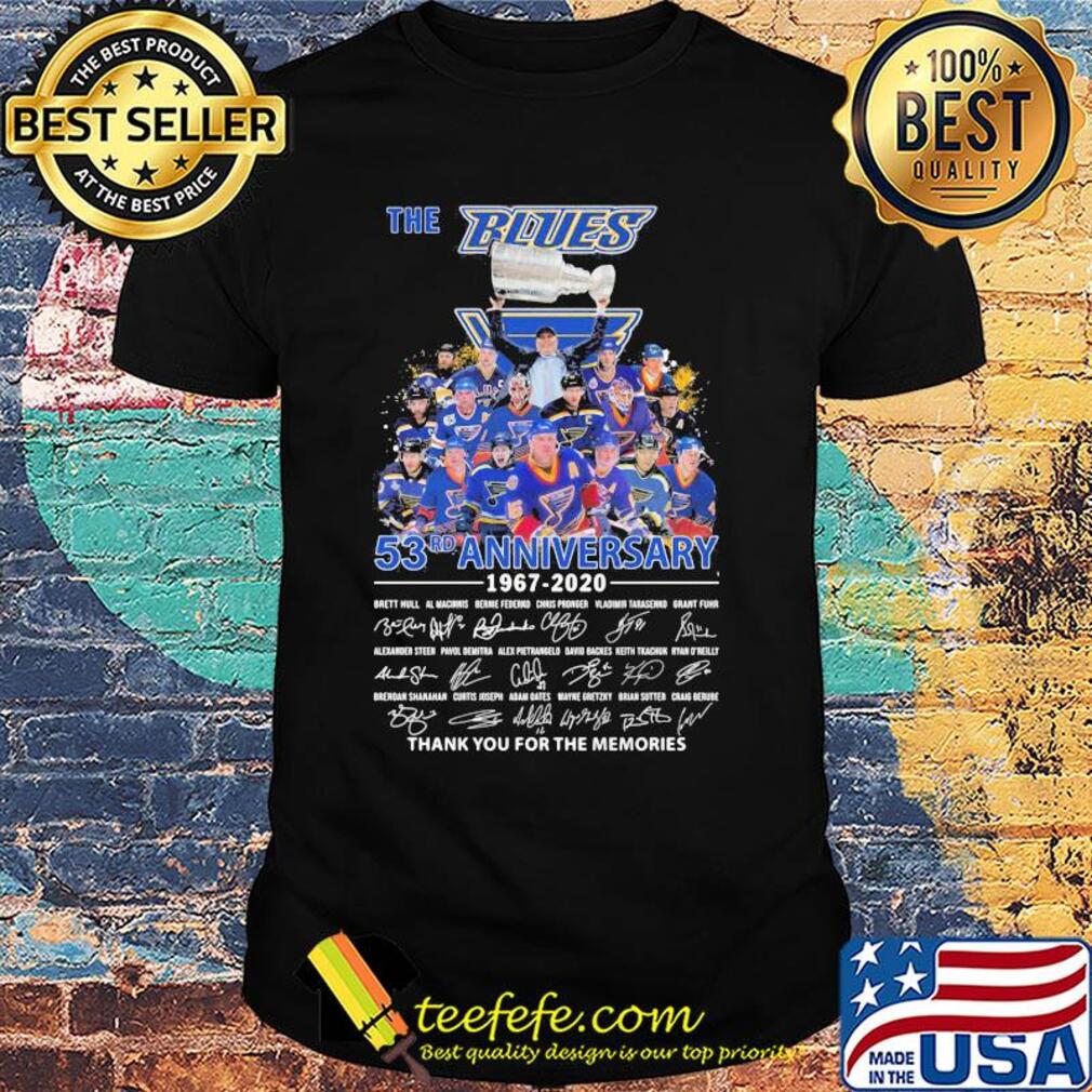 The st. Louis blues 53rd anniversary 1967 2020 thank you for the memories signatures shirt