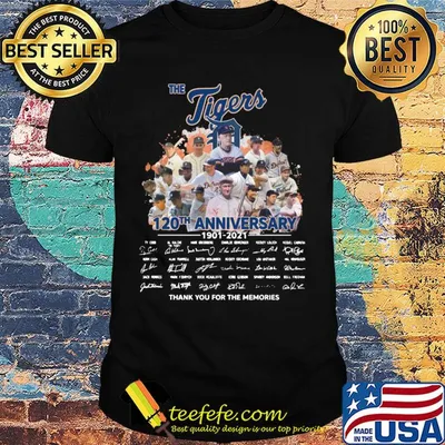 The tigers 120th anniversary 1901-2020 signatures thank you for the memories shirt
