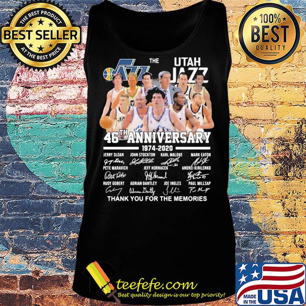 The Utah Jazz 46th anniversary 1974 - 2020 thank you for the memories signatures s Tank top The Utah Jazz 46th anniversary 1974 - 2020 thank you for the memories signatures s Tank top