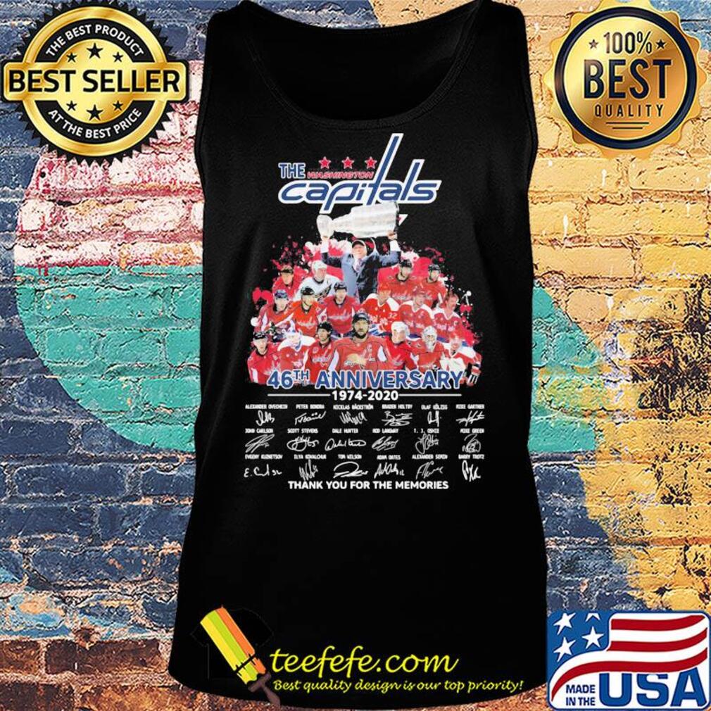 The washington capitals 46th anniversary 1974 - 2020 thank you for the memories signatures s Tank top The washington capitals 46th anniversary 1974 - 2020 thank you for the memories signatures s Tank top