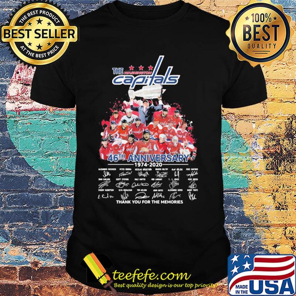 The washington capitals 46th anniversary 1974 - 2020 thank you for the memories signatures shirt The washington capitals 46th anniversary 1974 - 2020 thank you for the memories signatures shirt