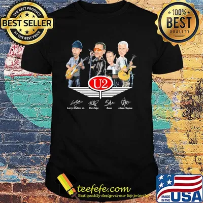 U2 larry mullen jr the edge bono adam clayton signatures shirt