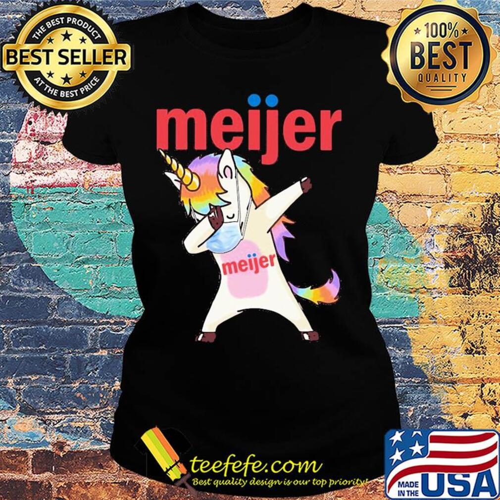 Unicorn mask dabbing meijer logo s Ladies tee Unicorn mask dabbing meijer logo s Ladies tee