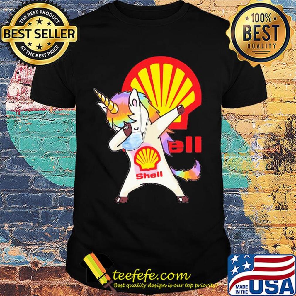 Unicorn mask dabbing shell logo shirt