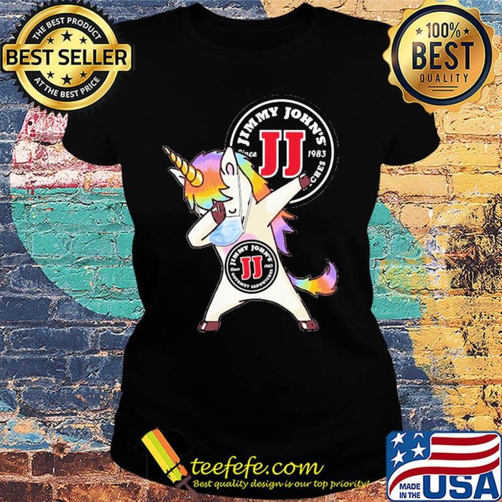 Unicorn mask jimmy john's since 1983 gourmet sandwiches logo s Ladies tee Unicorn mask jimmy john's since 1983 gourmet sandwiches logo s Ladies tee