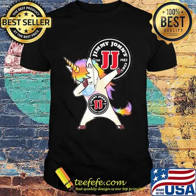 Unicorn mask jimmy john's since 1983 gourmet sandwiches logo shirt