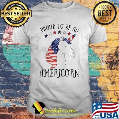 Unicorn proud to be an americorn american flag independence day shirt
