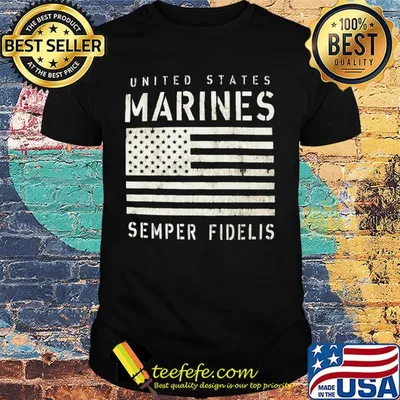 United states marines semper fidelis american flag shirt