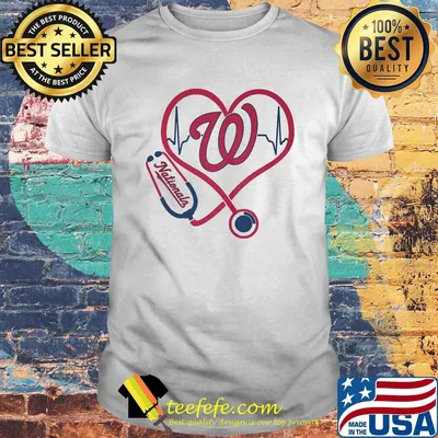 Washington nationals baseball stethoscope heart shirt