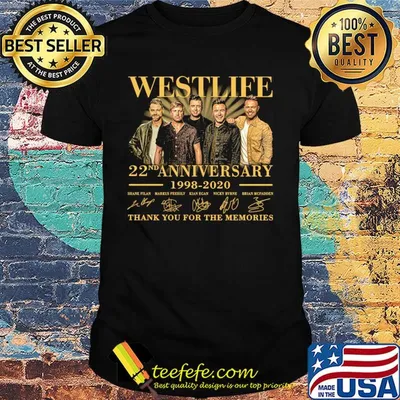 Westlife 22nd anniversary 1998-2020 thank you for the memories signature shirt