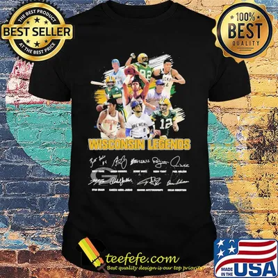 Wisconsin legends baseball football basketball signatures shirt