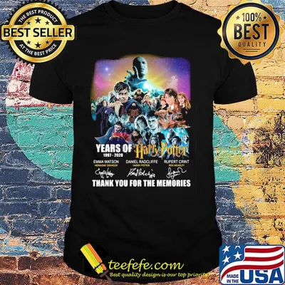 Years of 1997 2020 harry potter thank you for the memories signatures shirt