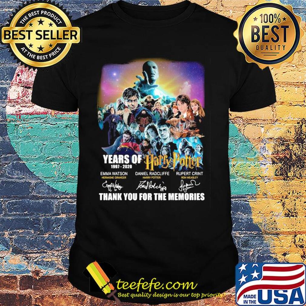 Years of 1997 2020 harry potter thank you for the memories signatures shirt Years of 1997 2020 harry potter thank you for the memories signatures shirt