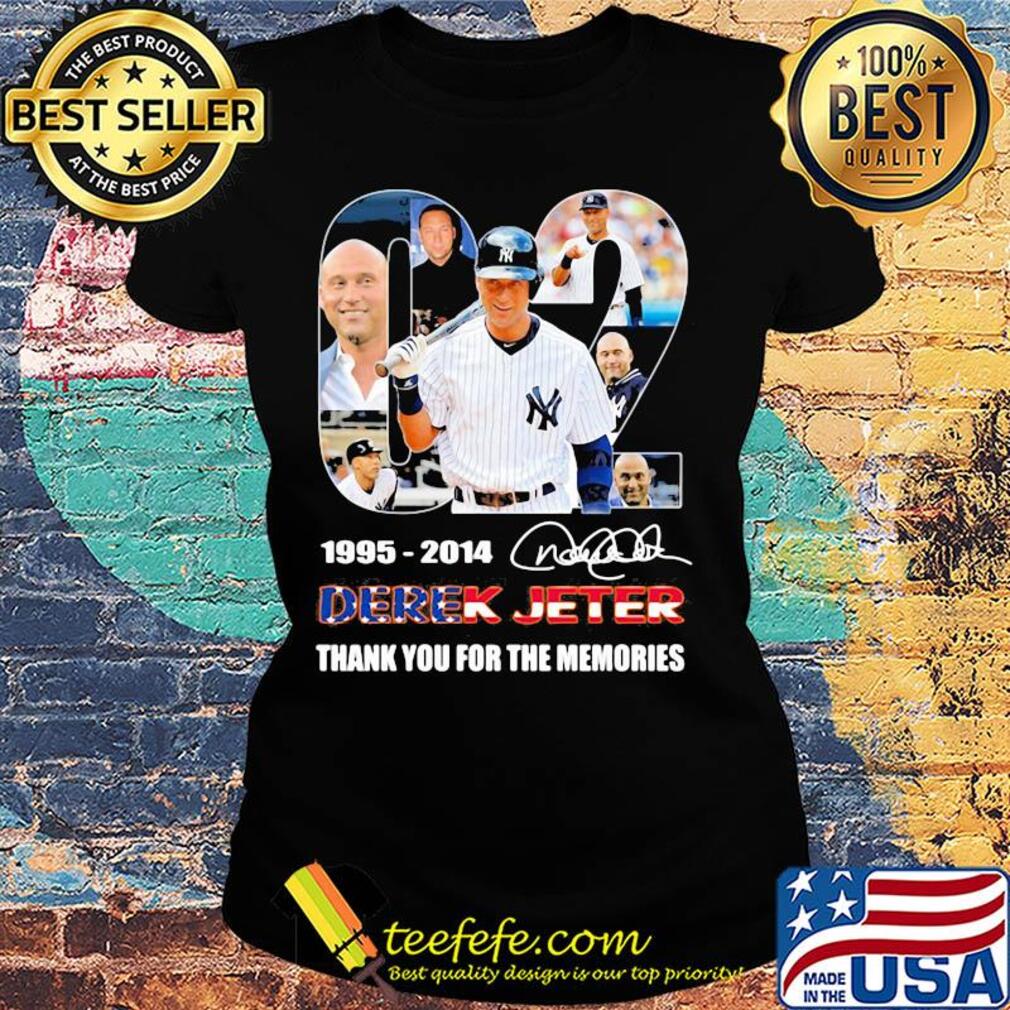 02 1995 2014 derek jeter thank you for the memories signature s Ladies tee 02 1995 2014 derek jeter thank you for the memories signature s Ladies tee