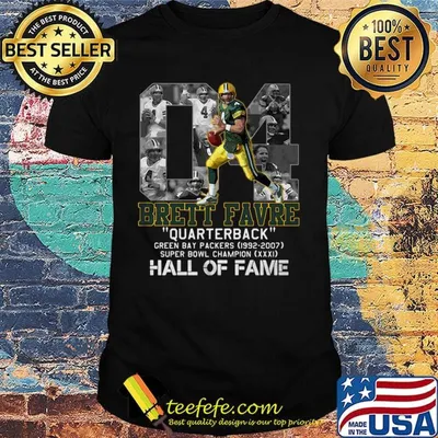 04 brett favre quarterback green bay packers 1992 2007 super bowl champion hall of fame shirt