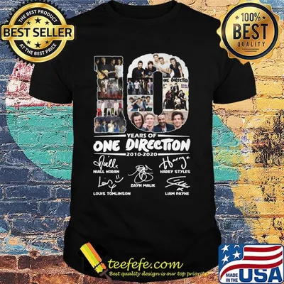 10 years of one direction 2010 2020 signatures shirt