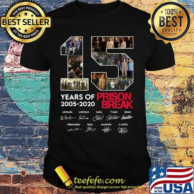 15 years of 2005 2020 prison break signatures shirt