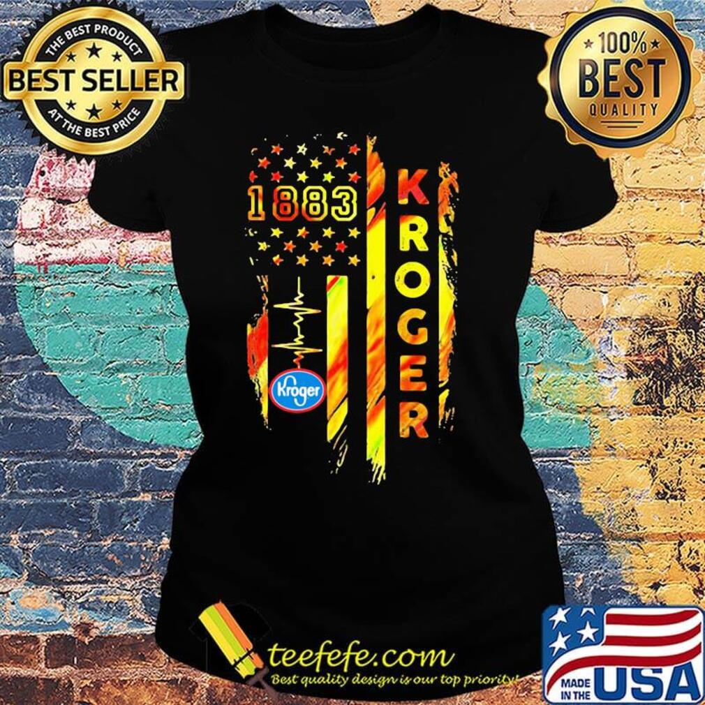 1883 kroger heartbeat american flag independence day s Ladies tee 1883 kroger heartbeat american flag independence day s Ladies tee