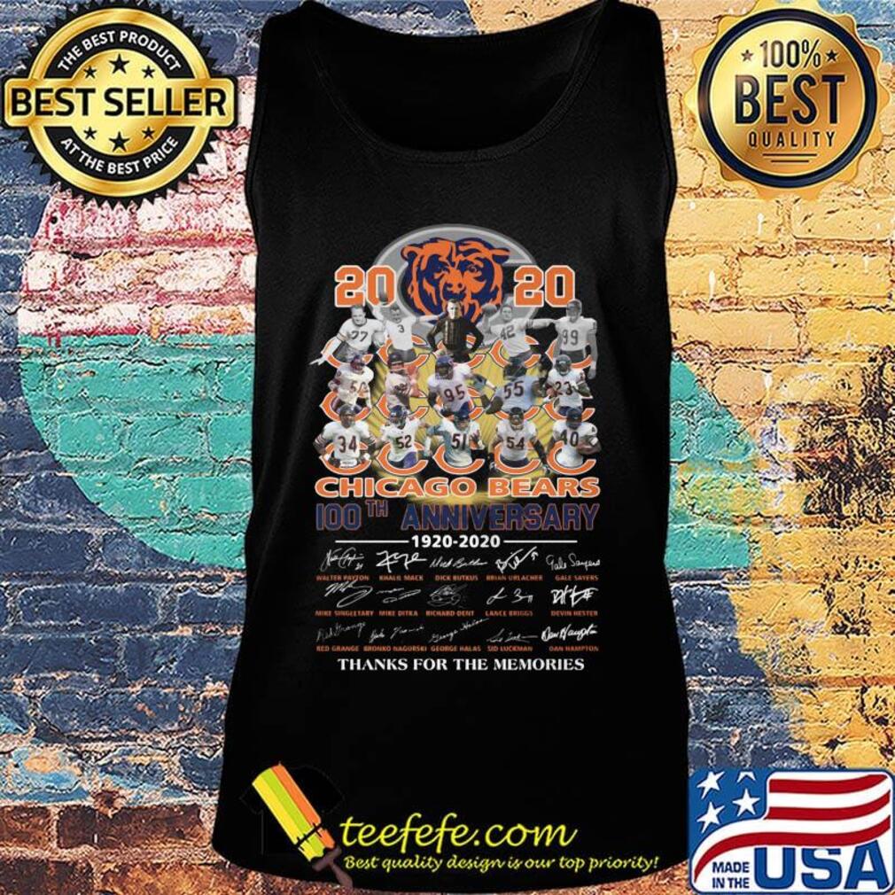 2020 chicago bears football 100th anniversary 1920 2020 thanks for the memories signatures s Tank top 2020 chicago bears football 100th anniversary 1920 2020 thanks for the memories signatures s Tank top