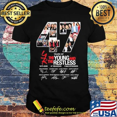 47 years of the young and the restless tv show 1973 2020 47 seasons 11949 episodes signatures shirt