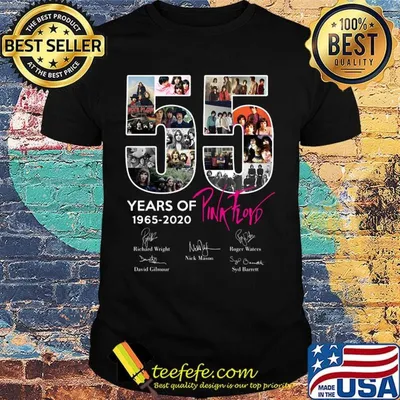 55 years of 1965 2020 pink floyd band members signatures shirt