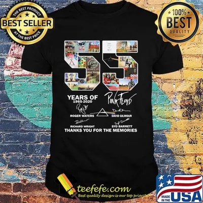 55 years of 1965 2020 pink floyd band thank you for the memories shirt