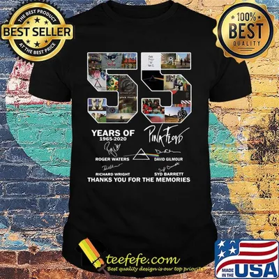 55 years of 1965 2020 pink floyd thank you for the memories signatures shirt