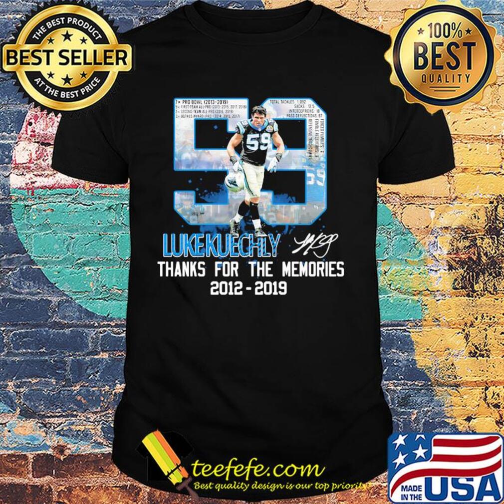 59 luke kuechly thank for the memories 2012 2019 signature shirt