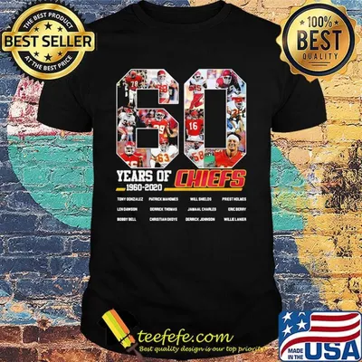 60 years of 1960 2020 kansas city chiefs football team players shirt
