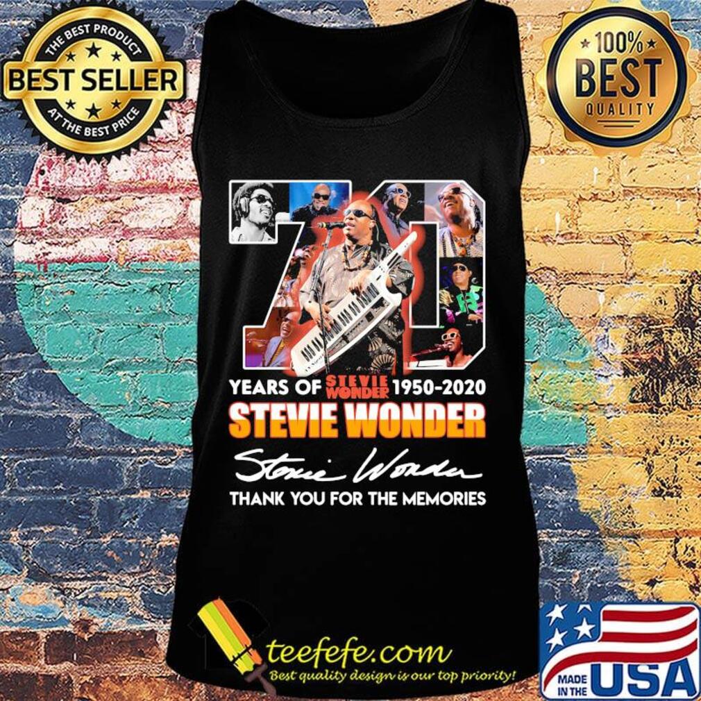 70 years of 1950 2020 stevie wonder thank you for the memories signatures s Tank top 70 years of 1950 2020 stevie wonder thank you for the memories signatures s Tank top