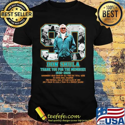 90 don shula thank you for the memories 1930 2020 miami dolphins football shirt