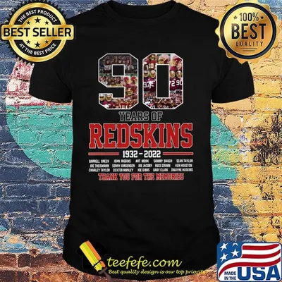 90 years of washington redskins 1932 2022 thank you for the memories shirt
