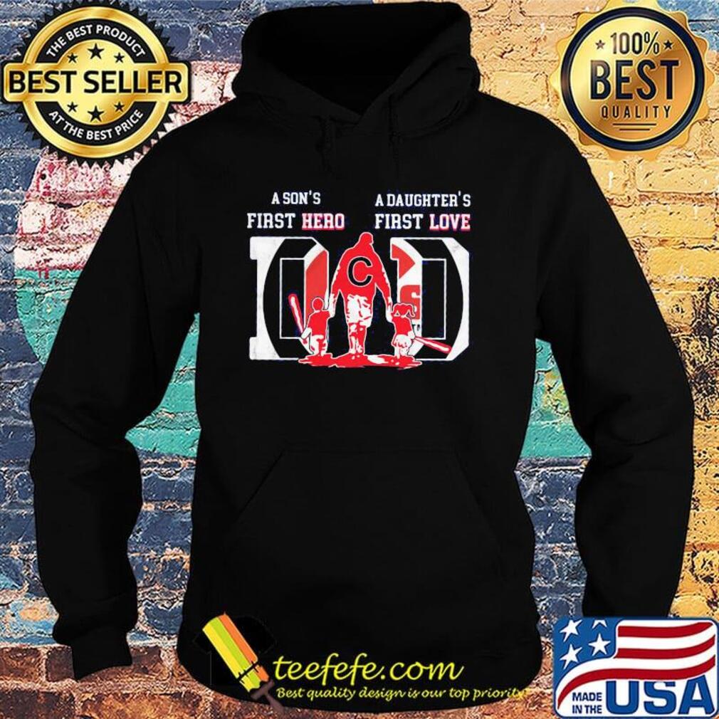 A son's first hero a daughter's first love dad chicago baseball happy father's day s Hoodie A son's first hero a daughter's first love dad chicago baseball happy father's day s Hoodie