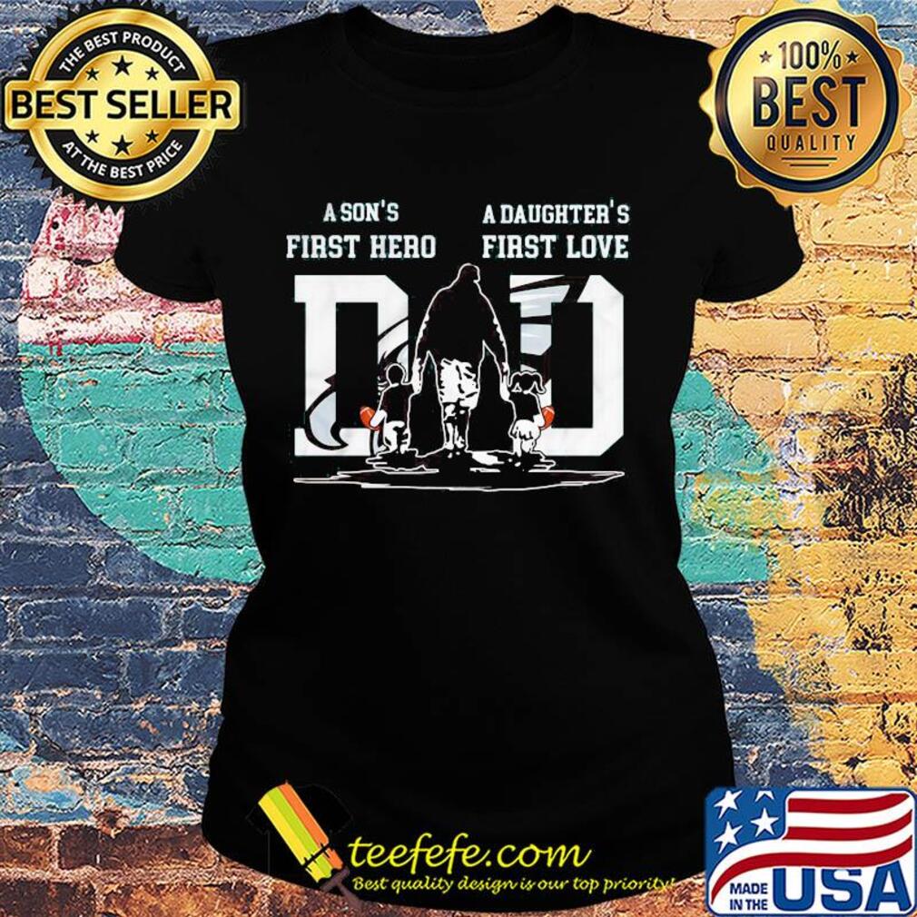 A son's first hero a daughter's first love dad philadelphia eagles happy father's day s Ladies tee A son's first hero a daughter's first love dad philadelphia eagles happy father's day s Ladies tee