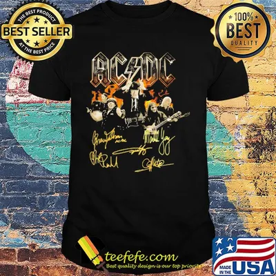Ac/dc band members signatures shirt