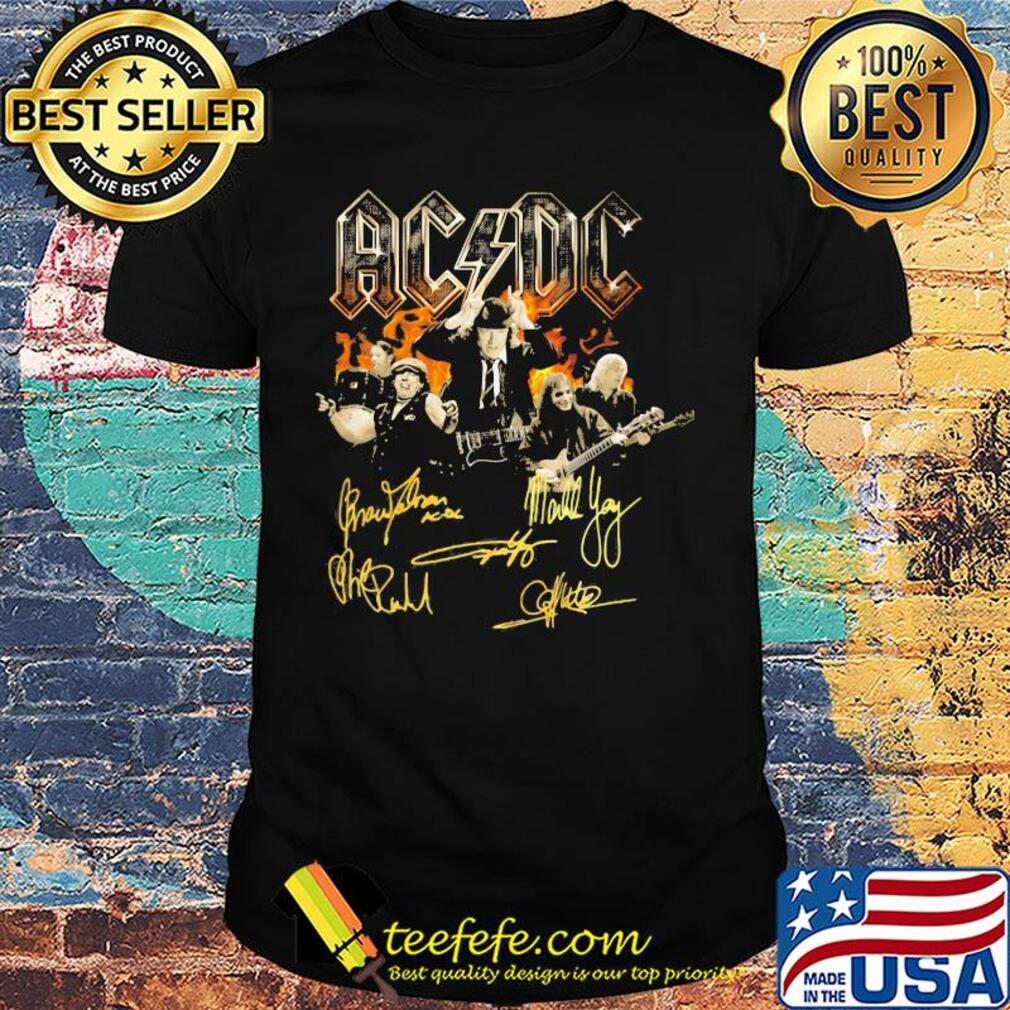 Ac/dc band members signatures shirt