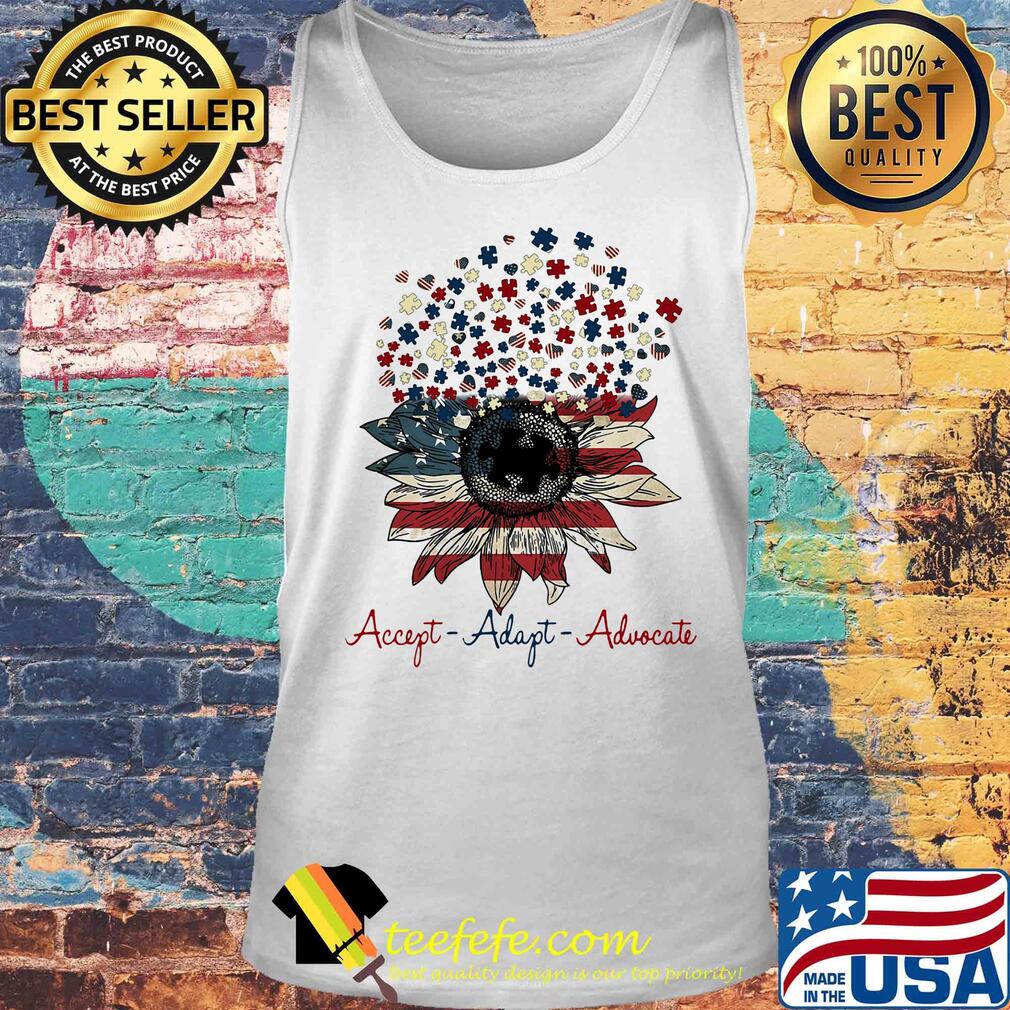 Accept adapt advocate sunflower autism hearts american flag independence day s Tank top Accept adapt advocate sunflower autism hearts american flag independence day s Tank top