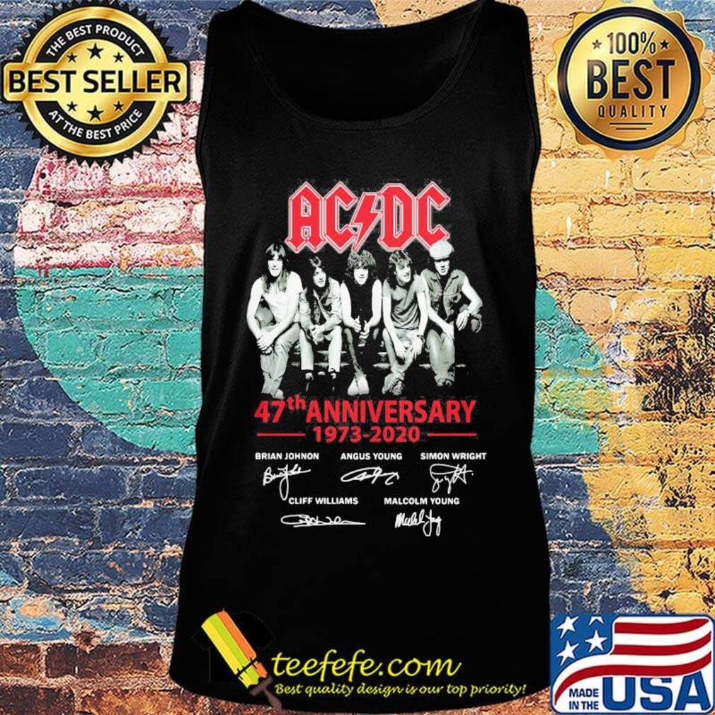 Acdc band 47th anniversary 1973 2020 signatures s Tank top Acdc band 47th anniversary 1973 2020 signatures s Tank top