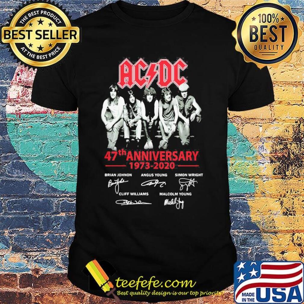 Acdc band 47th anniversary 1973 2020 signatures shirt Acdc band 47th anniversary 1973 2020 signatures shirt