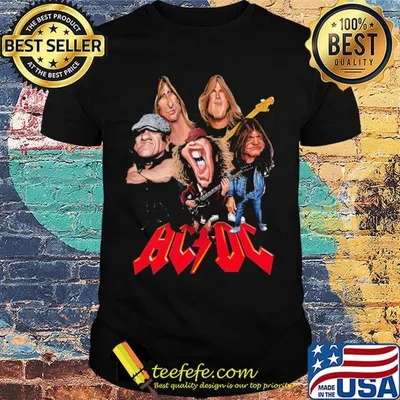 Acdc band members cartoon shirt