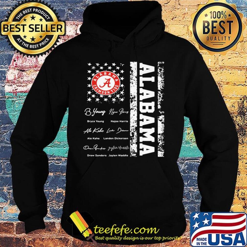 Alabama crimson tide signatures american flag independence day s Hoodie Alabama crimson tide signatures american flag independence day s Hoodie