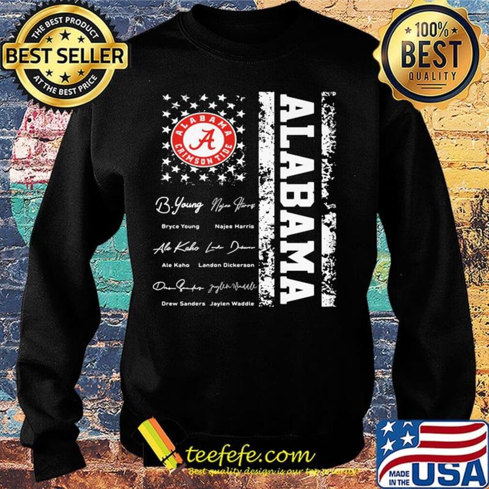 Alabama crimson tide signatures american flag independence day s Sweater Alabama crimson tide signatures american flag independence day s Sweater