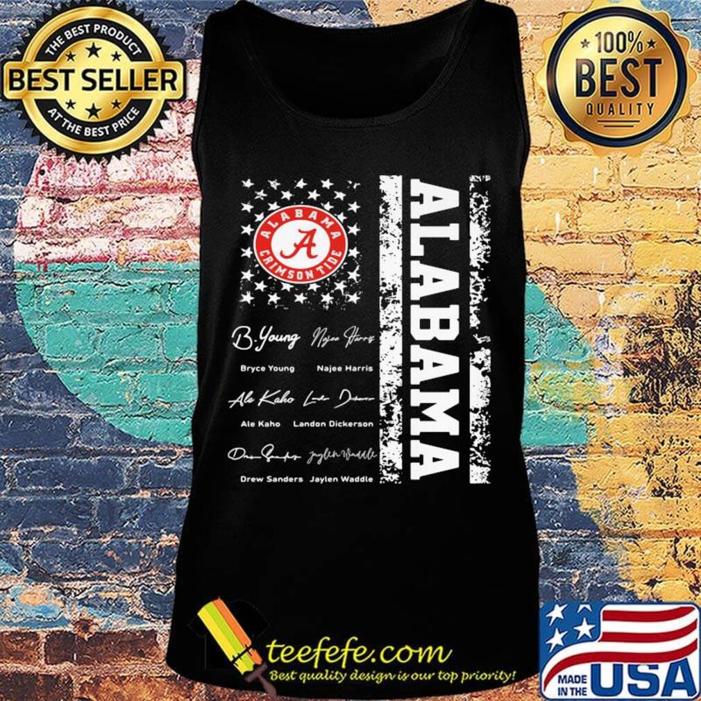 Alabama crimson tide signatures american flag independence day s Tank top Alabama crimson tide signatures american flag independence day s Tank top