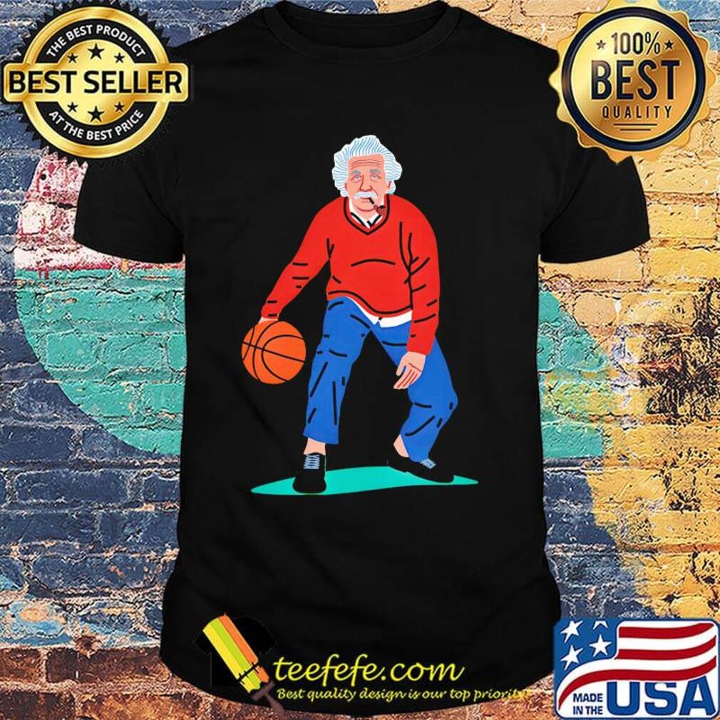 Albert einstein playing basketball art shirt